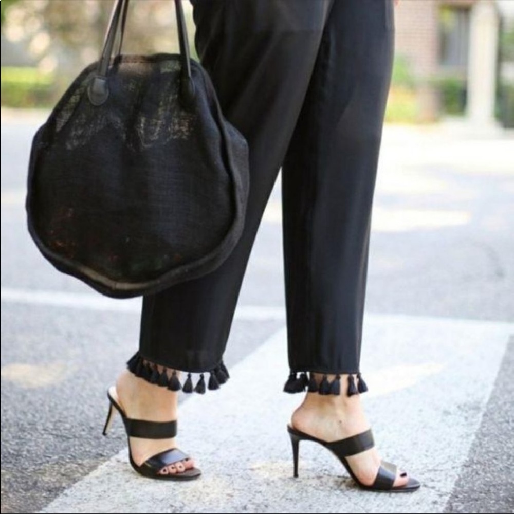 Club Monaco Black Sill Tassel Pants